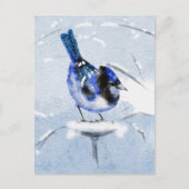 Weihnachtspostkarte "Water Color Bird" Postkarte (Vorderseite)