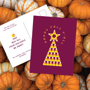 Weihnachtspostkarte Wein – Candy Corn Baum Postkarte