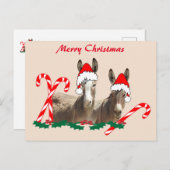 Weihnachtspostkarte, Wildtiere, Esel Postkarte (Vorne/Hinten)