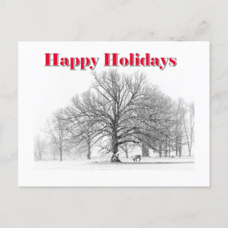 Weihnachtspostkarte Winterlandschaft mit weißer Sc Feiertagspostkarte
