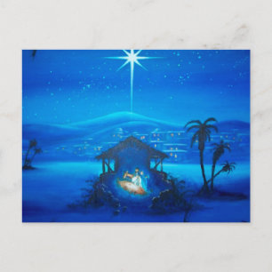 Weihnachtspostkarte zur Geburt Christi Feiertagspostkarte
