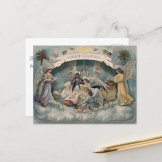 Weihnachtspostkarte zur Geburt Jesu Feiertagspostkarte