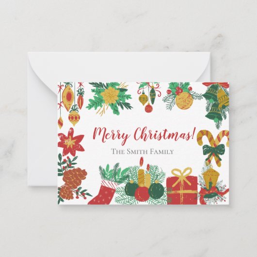 Weihnachtspostkarten Mitteilungskarte (Rückseite)