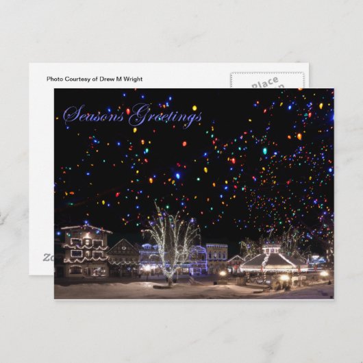 Weihnachtspostkarten: 'Nordlichter Feiertagspostkarte (Vorne/Hinten)