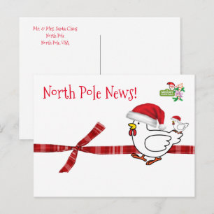 Weihnachtspostkarten Nordpol Huhn Postkarte