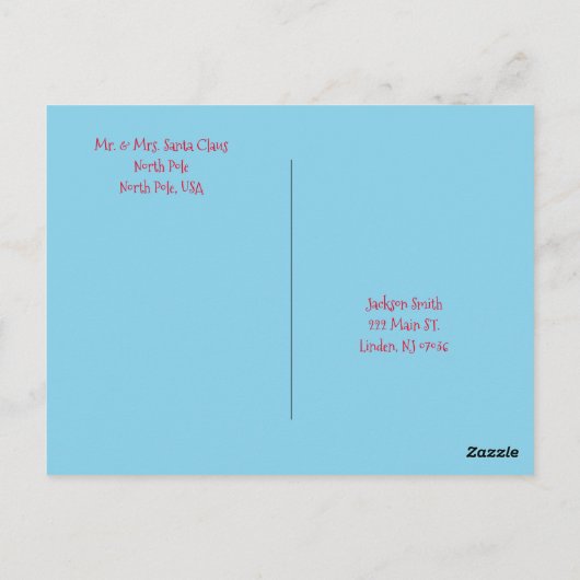 Weihnachtspostkarten Nordpol Schneemann Postkarte (Rückseite)