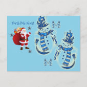 Weihnachtspostkarten Nordpol Schneemann Postkarte (Vorderseite)