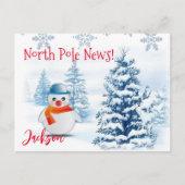 Weihnachtspostkarten Nordpol Schneemann Postkarte (Vorderseite)