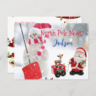 Weihnachtspostkarten Nordpol Schneemann Postkarte