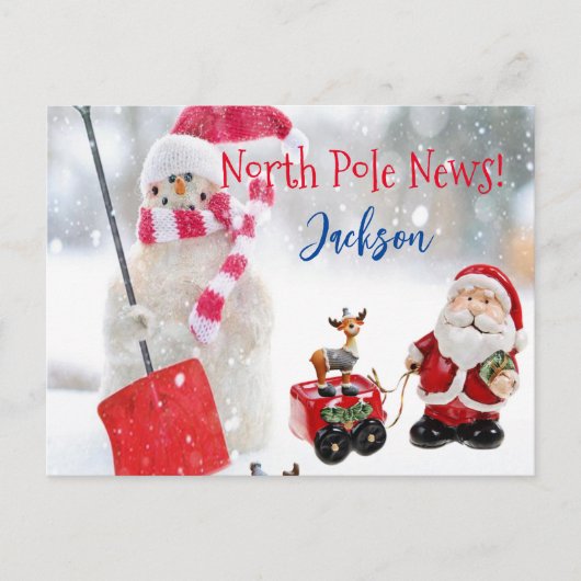 Weihnachtspostkarten Nordpol Schneemann Postkarte (Vorderseite)
