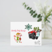 Weihnachtspostkarten Nordpol Snowman Elf Postkarte (Stehend Vorderseite)