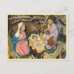 Weihnachtspostkarten Vintage Geburtsszene Krippens Feiertagspostkarte