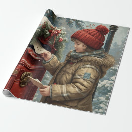 Weihnachtspostkasten festliches Wintergeschenk Geschenkpapier