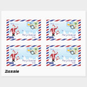 Weihnachtspostumschlag Rechteckiger Aufkleber (Blatt)