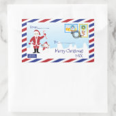 Weihnachtspostumschlag Rechteckiger Aufkleber (Tasche)