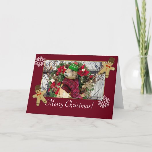 WeihnachtsPräriehund Feiertagskarte (Vorderseite)
