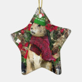 WeihnachtsPräriehund Keramikornament (Links)