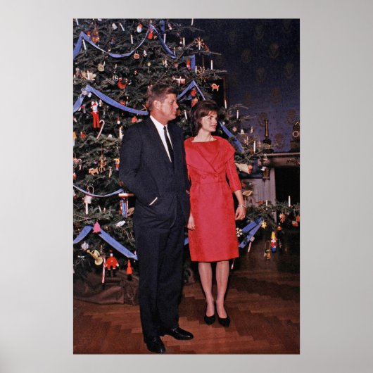 Weihnachtspräsidentin John & Jacqueline Kennedy Poster (Vorne)
