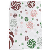 Weihnachtspretzel Muster Mittlere Geschenktasche Geschenktüte (Rückseite)