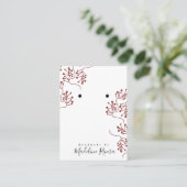Weihnachtsprigs Artisan Earring Display Cards Telefonnummerkarte (Stehend Vorderseite)