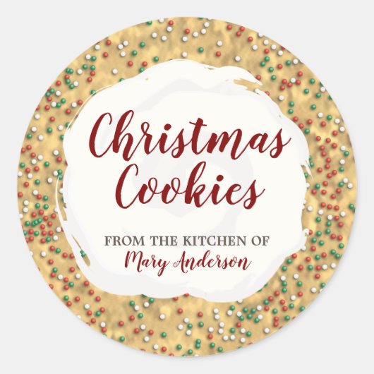 Weihnachtsprinklen Cookie Custom Label Stickers (Vorderseite)