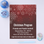 Weihnachtsprogramm Roter Schneeflocken Flyer (Einzeln)
