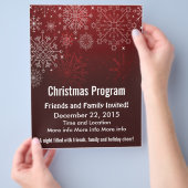 Weihnachtsprogramm Roter Schneeflocken Flyer (Hand)