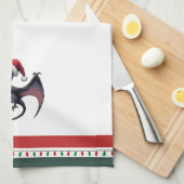 Weihnachtspterodaktylus Geschirrtuch (Viertel Falte)