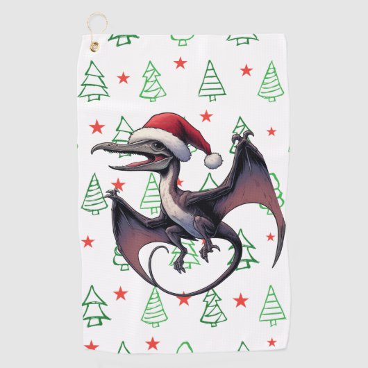 Weihnachtspterodaktylus Golfhandtuch (Vorderseite)