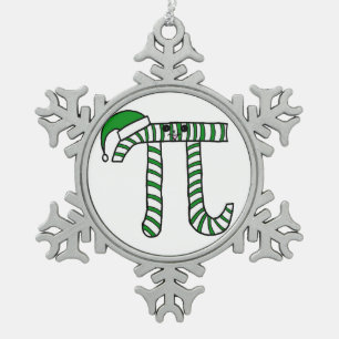 Weihnachtspu-Mathe-Aussenseiter-Verzierung im Grü Schneeflocken Zinn-Ornament