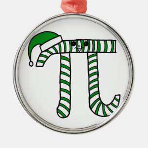 Weihnachtspu-Mathe-Aussenseiter-Verzierung im Grü Silbernes Ornament