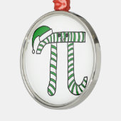 Weihnachtspu-Mathe-Aussenseiter-Verzierung im Grün Silbernes Ornament (Links)