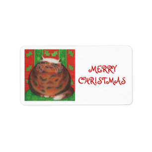 Weihnachtspud 'Frohe Weihnachten' Geschenktag weiß Adressaufkleber