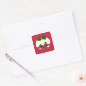 Weihnachtspudding 1 quadratischer aufkleber (Umschlag)