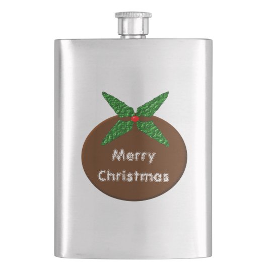 Weihnachtspudding benutzerdefinierte Flaschen Flachmann (Vorderseite)