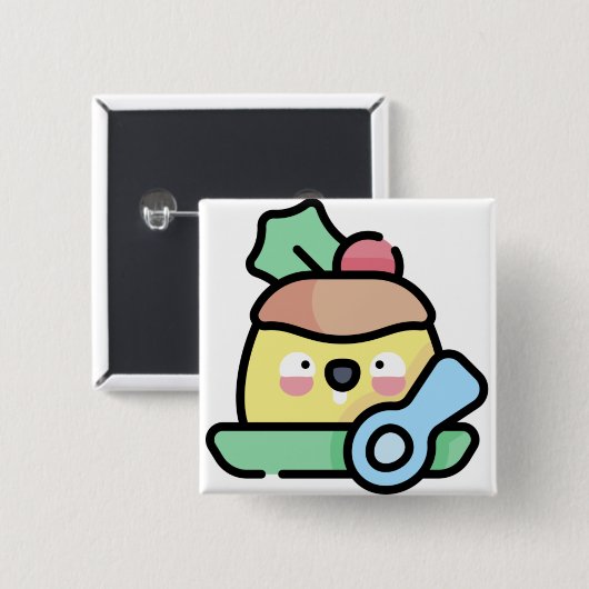 Weihnachtspudding Button (Vorne & Hinten)