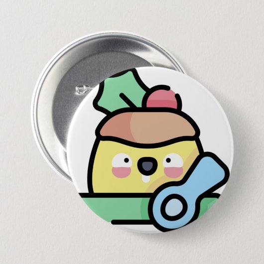 Weihnachtspudding Button (Vorne & Hinten)