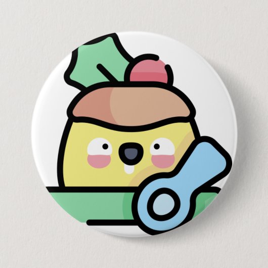 Weihnachtspudding Button (Vorderseite)