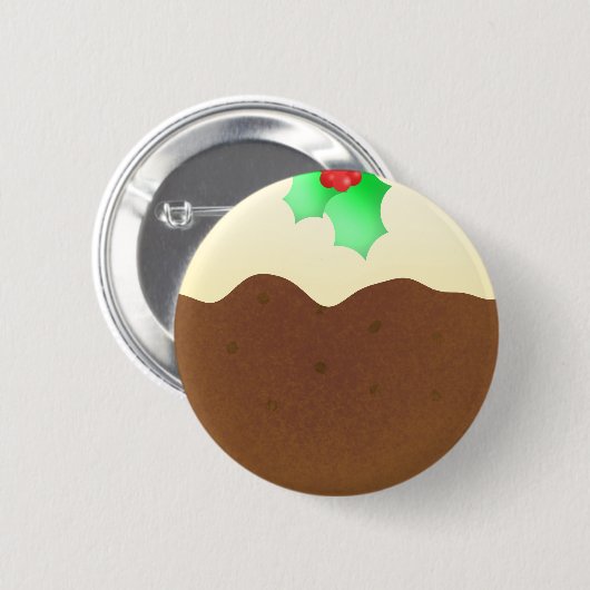 Weihnachtspudding - Button-Abzeichen Button (Vorne & Hinten)