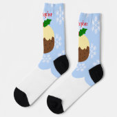 Weihnachtspudding-Design Weihnachten Socken (Linkes Detail)