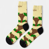 Weihnachtspudding-Design Weihnachten Socken (Linkes Detail)