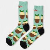 Weihnachtspudding-Design Weihnachten Socken (Linkes Detail)