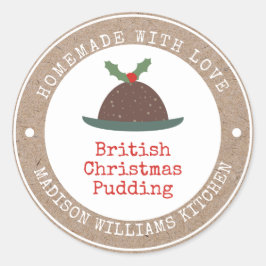 Weihnachtspudding | Eigenart mit Liebe Runder Aufkleber