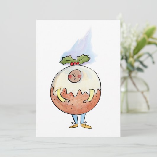 Weihnachtspudding Einladung (Stehend Vorderseite)