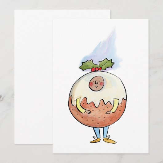 Weihnachtspudding Einladung (Vorne/Hinten)