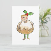 Weihnachtspudding Einladung (Stehend Vorderseite)