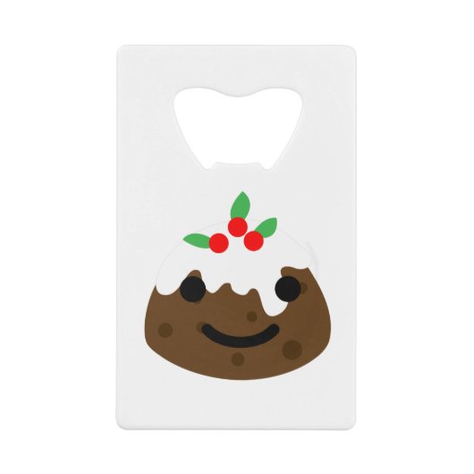 Weihnachtspudding Emoji Geldbeutel Flaschenöffner (Vorderseite)