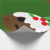 Weihnachtspudding Emoji Geschenkpapier (Ecke)