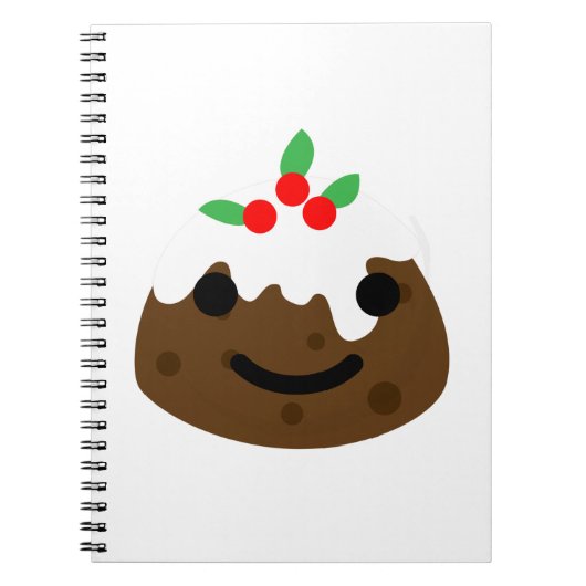 Weihnachtspudding Emoji Notizblock (Vorderseite)