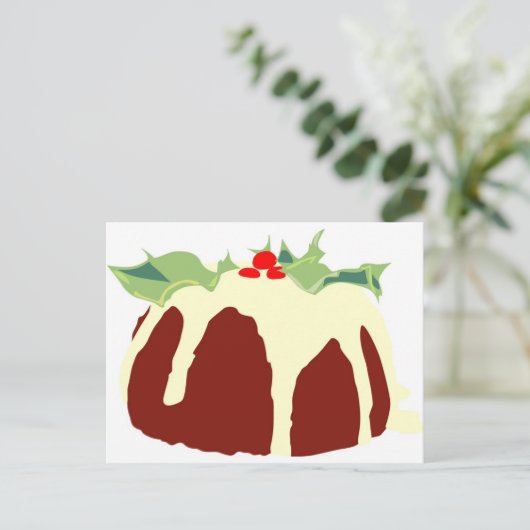 Weihnachtspudding Feiertagspostkarte (Stehend Vorderseite)